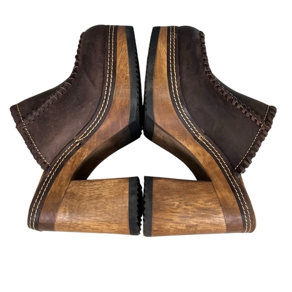 Vintage 90’s Women’s Candie’s Brown Leather Clogs Mules Size 6.5 M LIKE NEW! - Picture 3 of 14